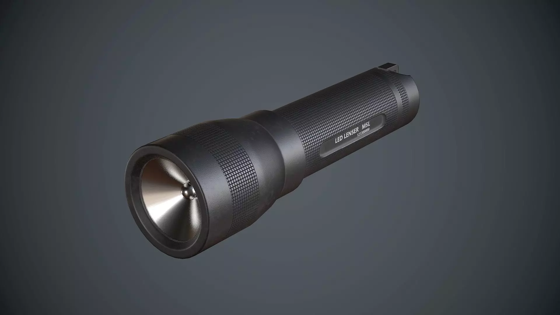 Flashlight Black Low-poly 3D model