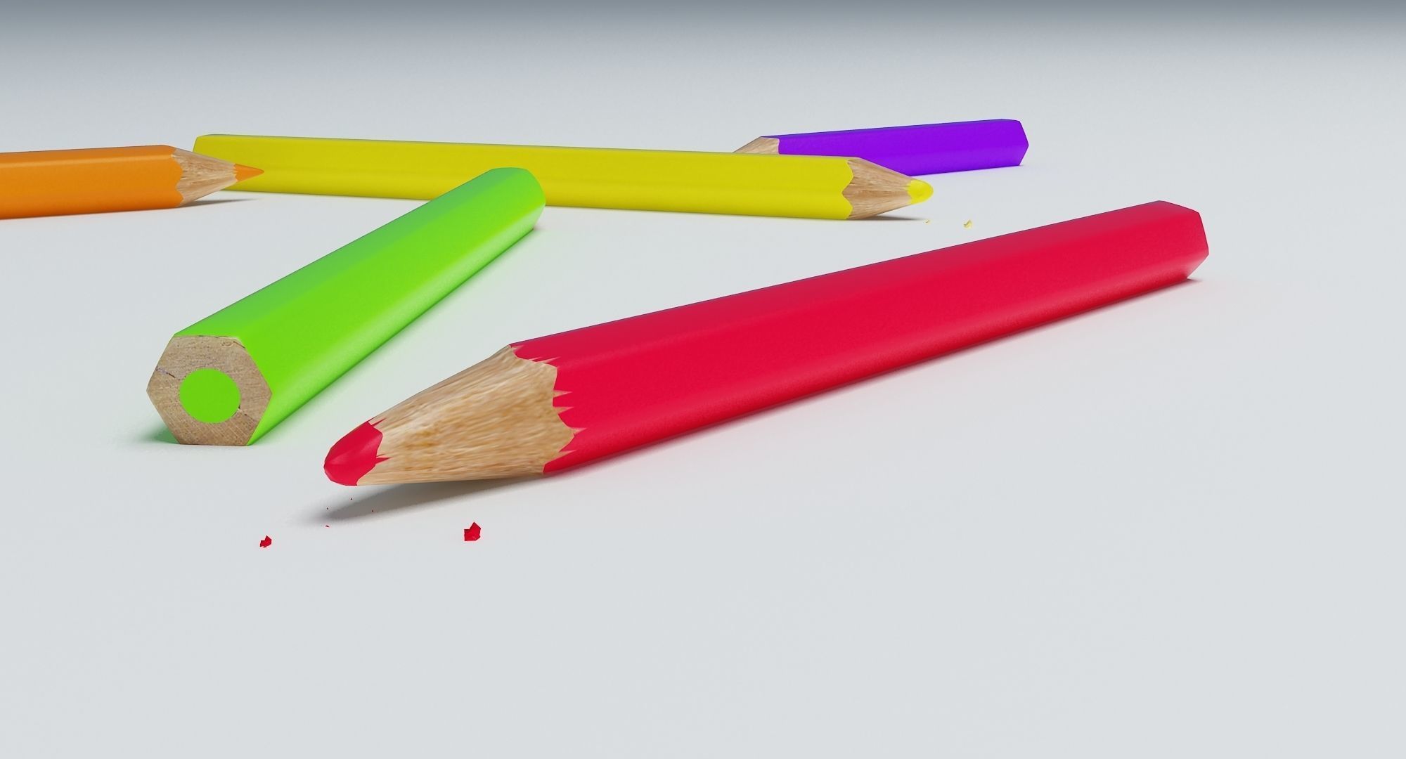 Coloring Pencils 3D model_1