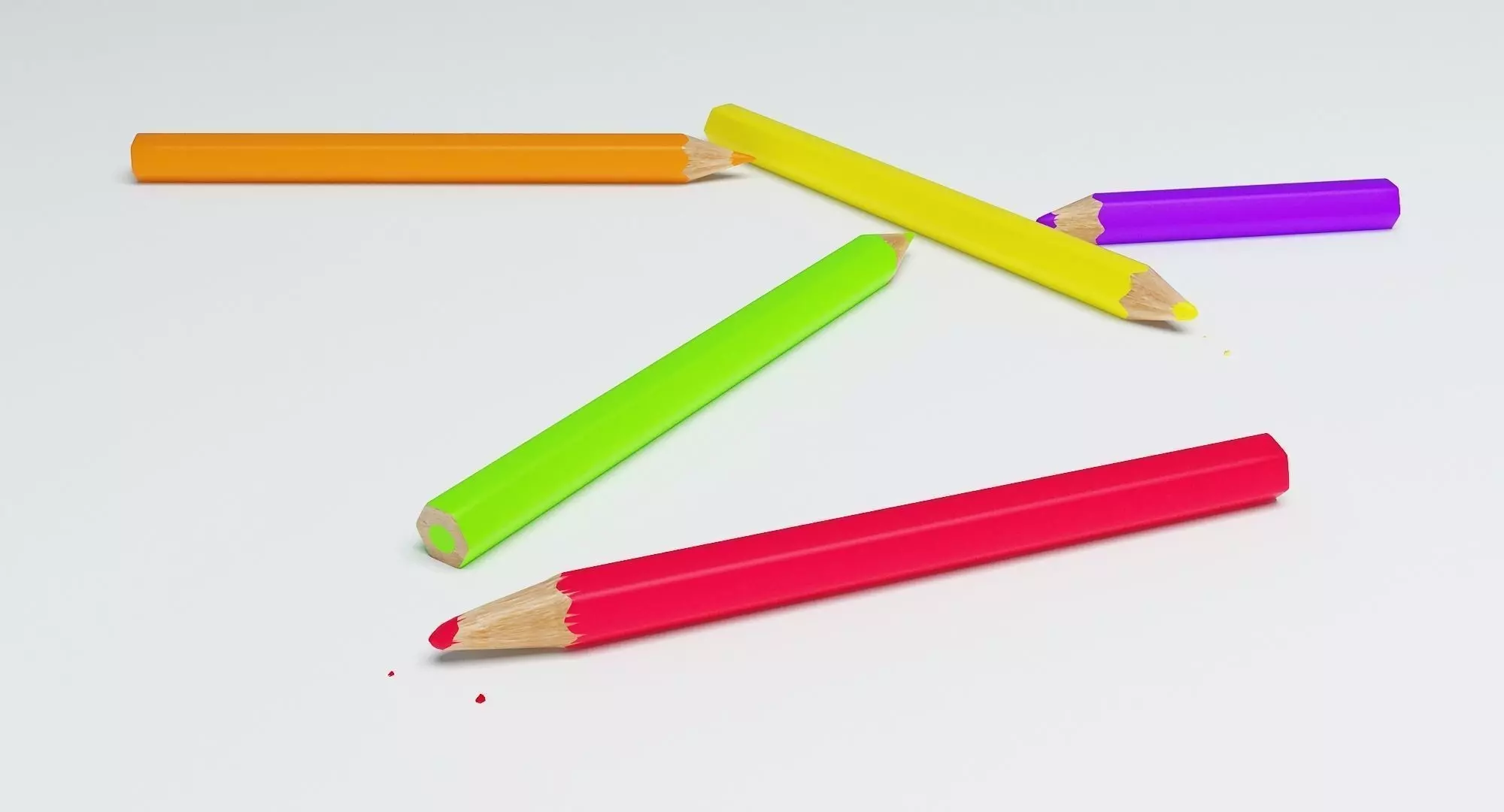 Coloring Pencils 3D model_0