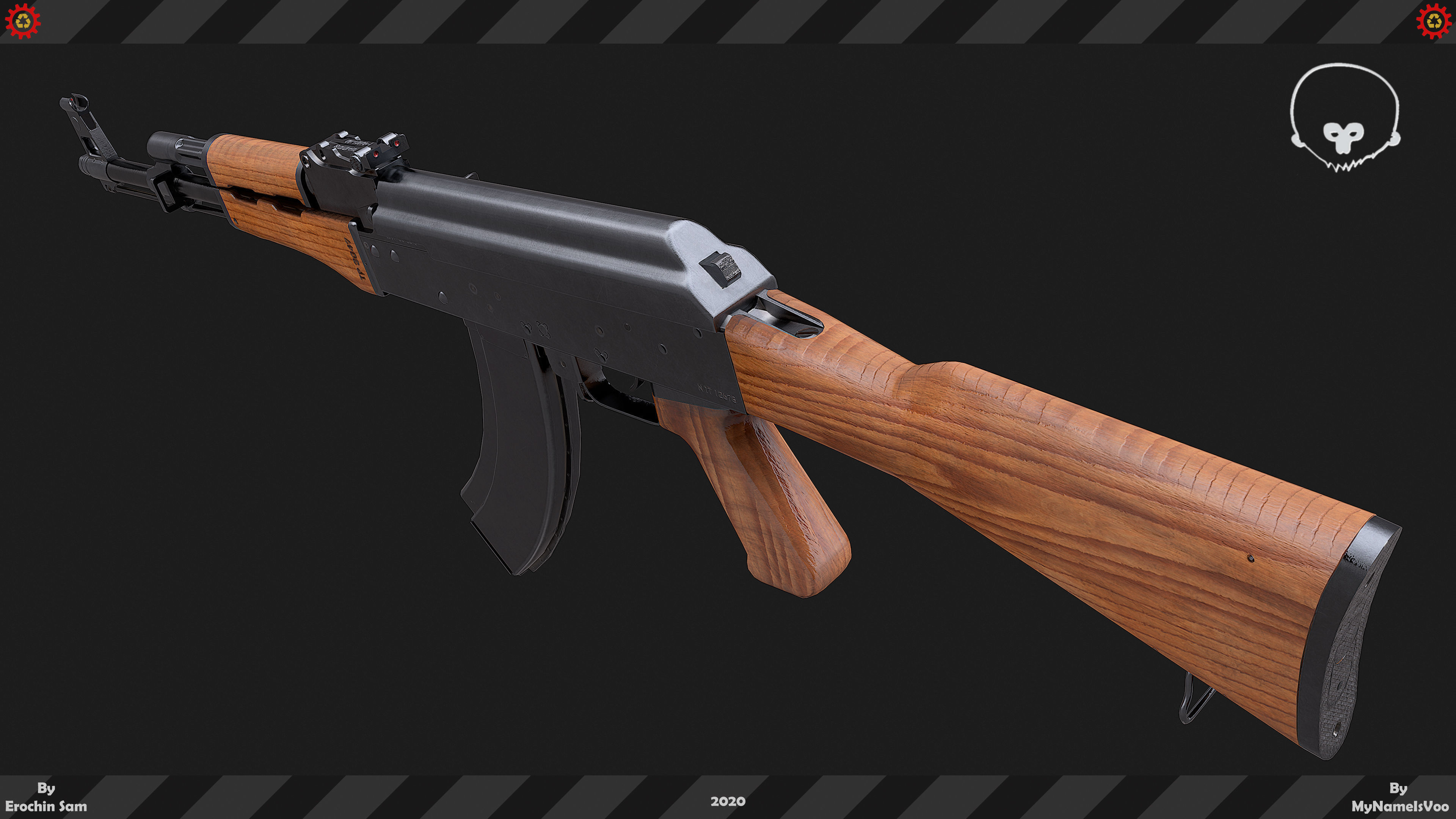 Ak47M1 Fully Detailed Low-poly 3D model_17