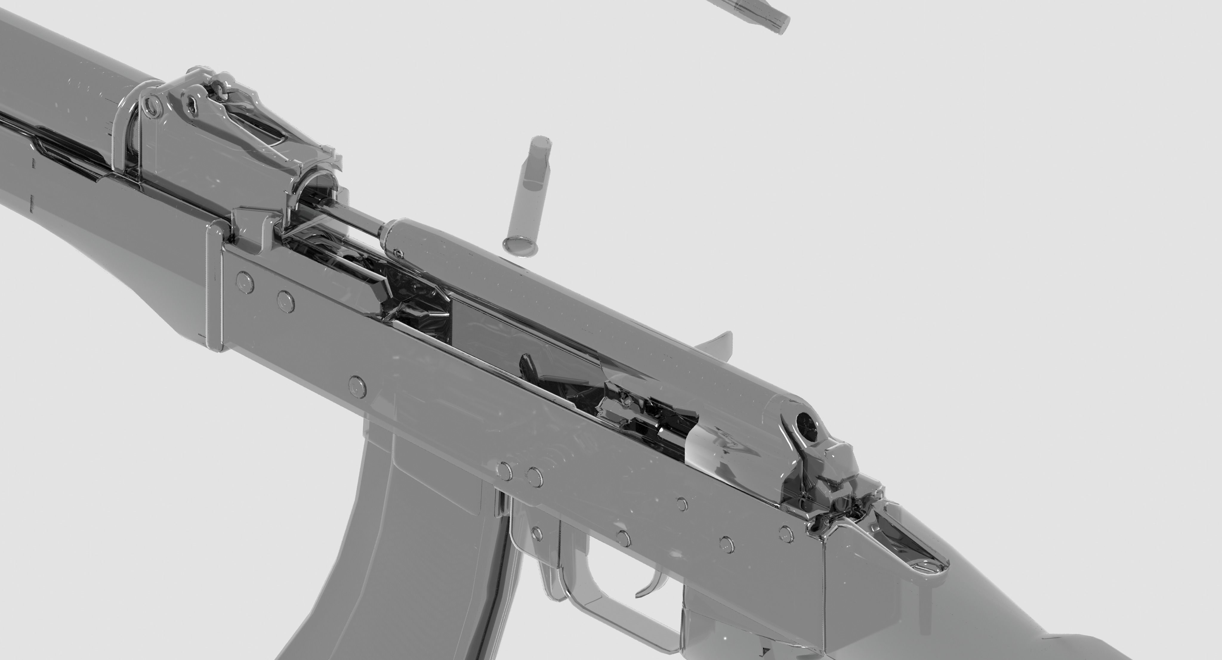 Ak47M1 Fully Detailed Low-poly 3D model_2