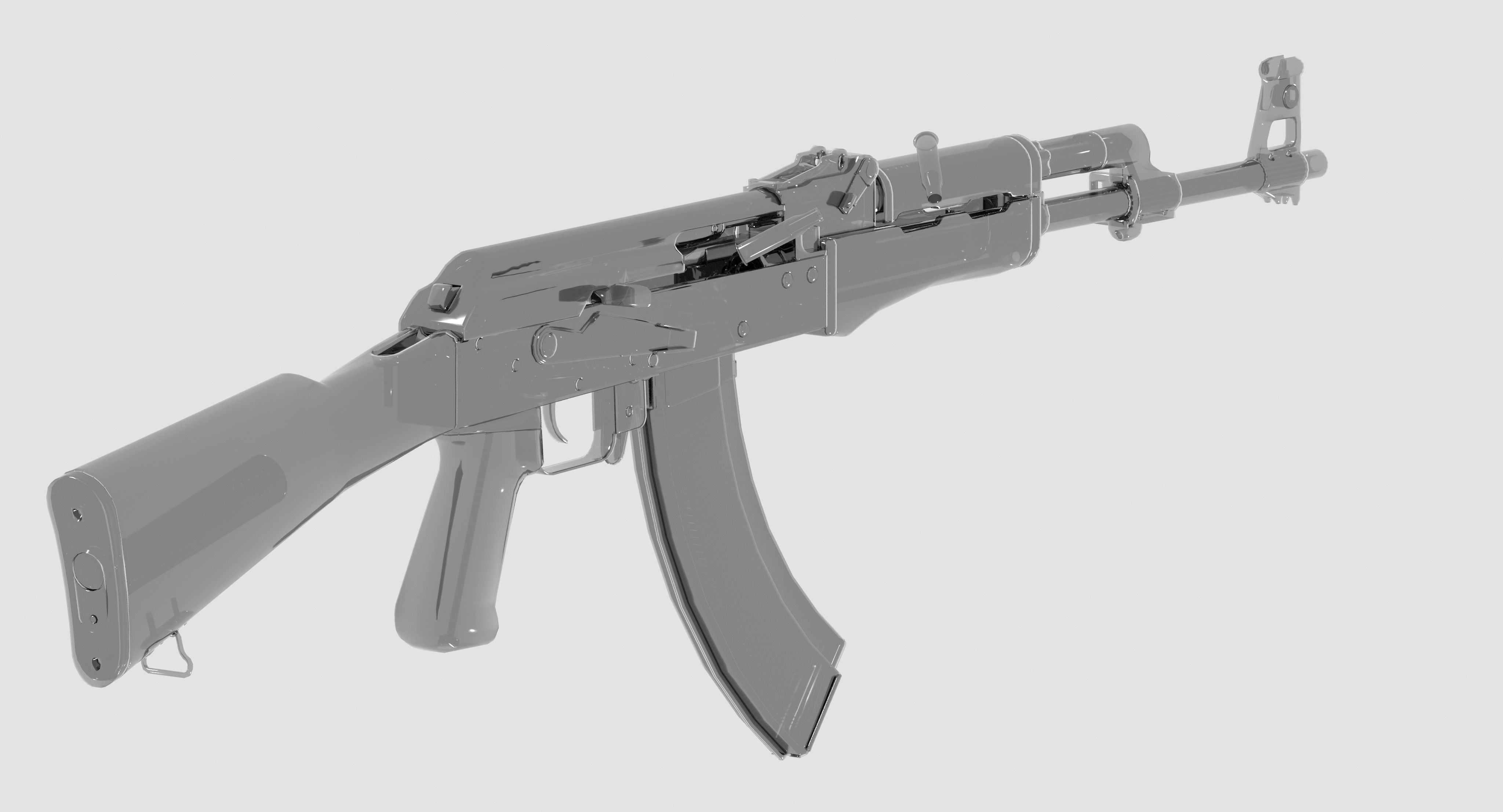 Ak47M1 Fully Detailed Low-poly 3D model_0