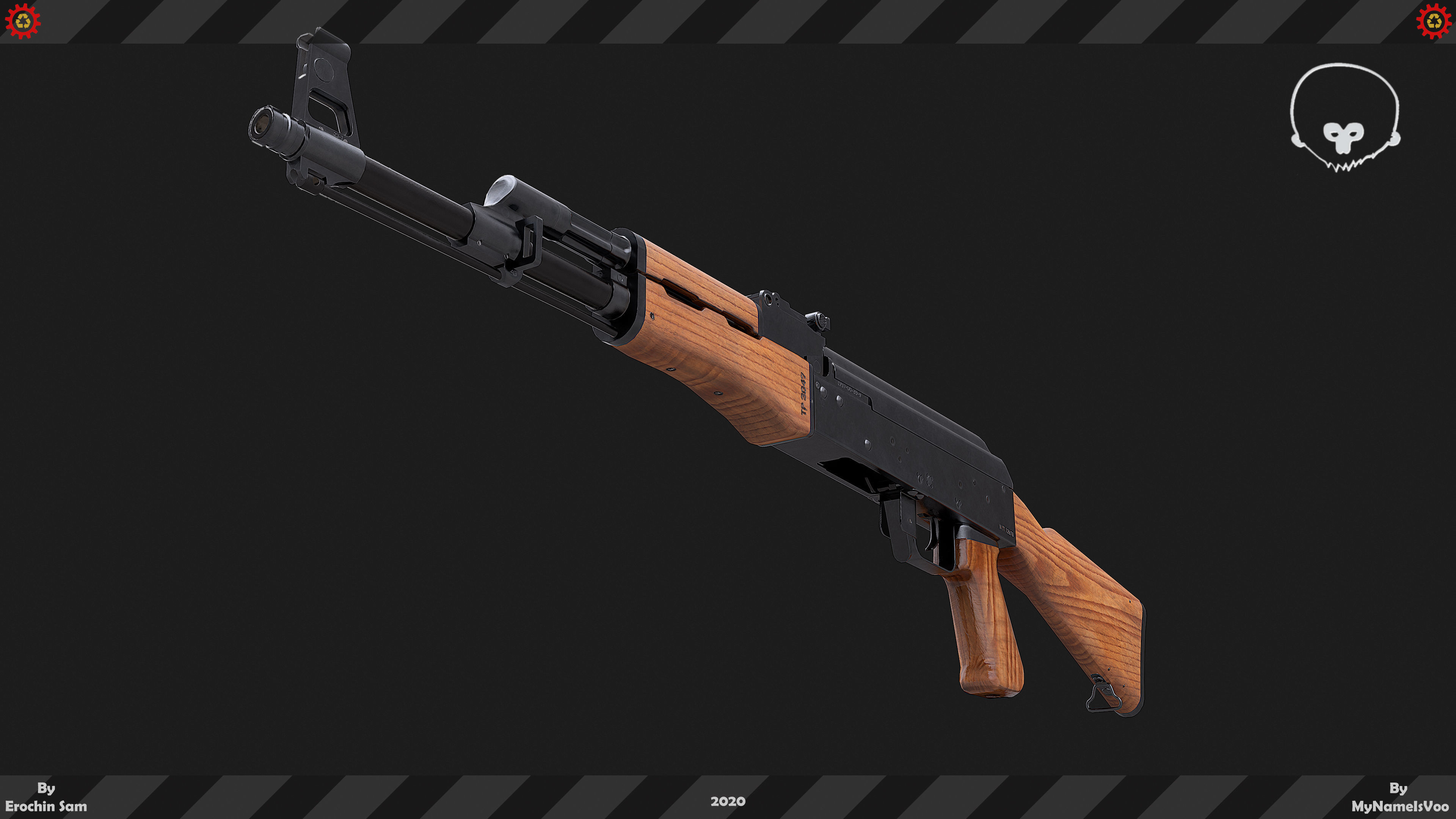 Ak47M1 Fully Detailed Low-poly 3D model_18