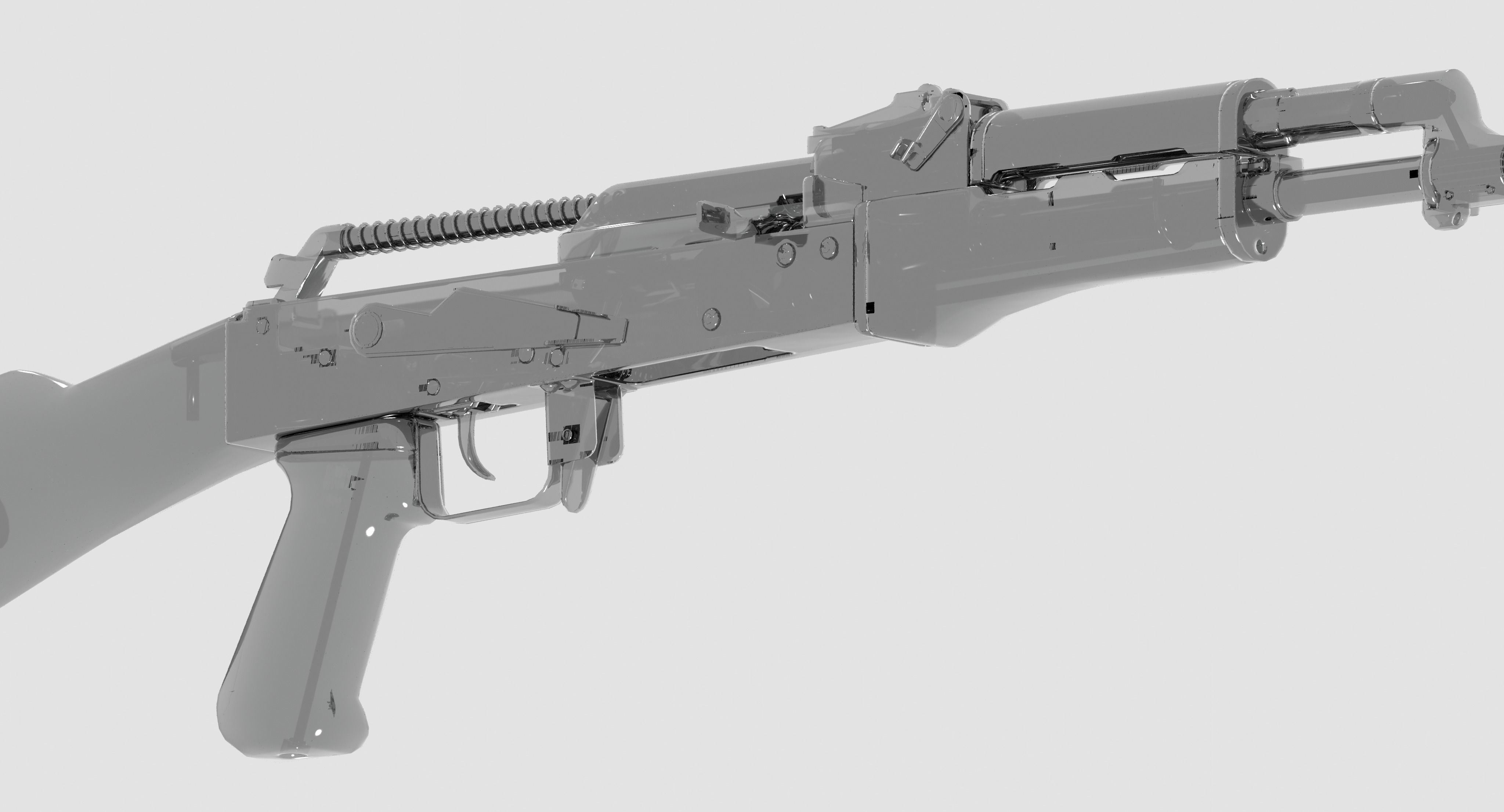 Ak47M1 Fully Detailed Low-poly 3D model_3