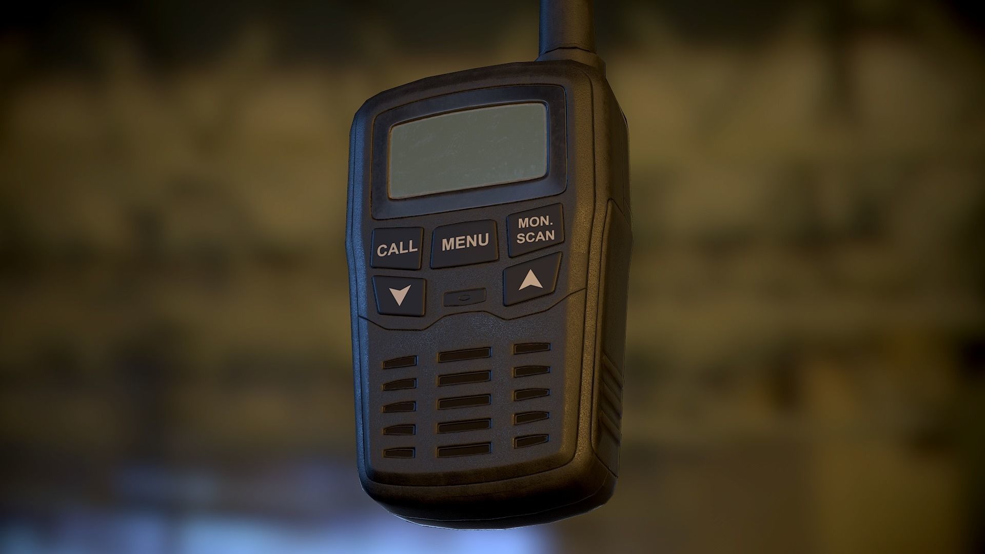 Radio Mobile Black Low-poly 3D model_13