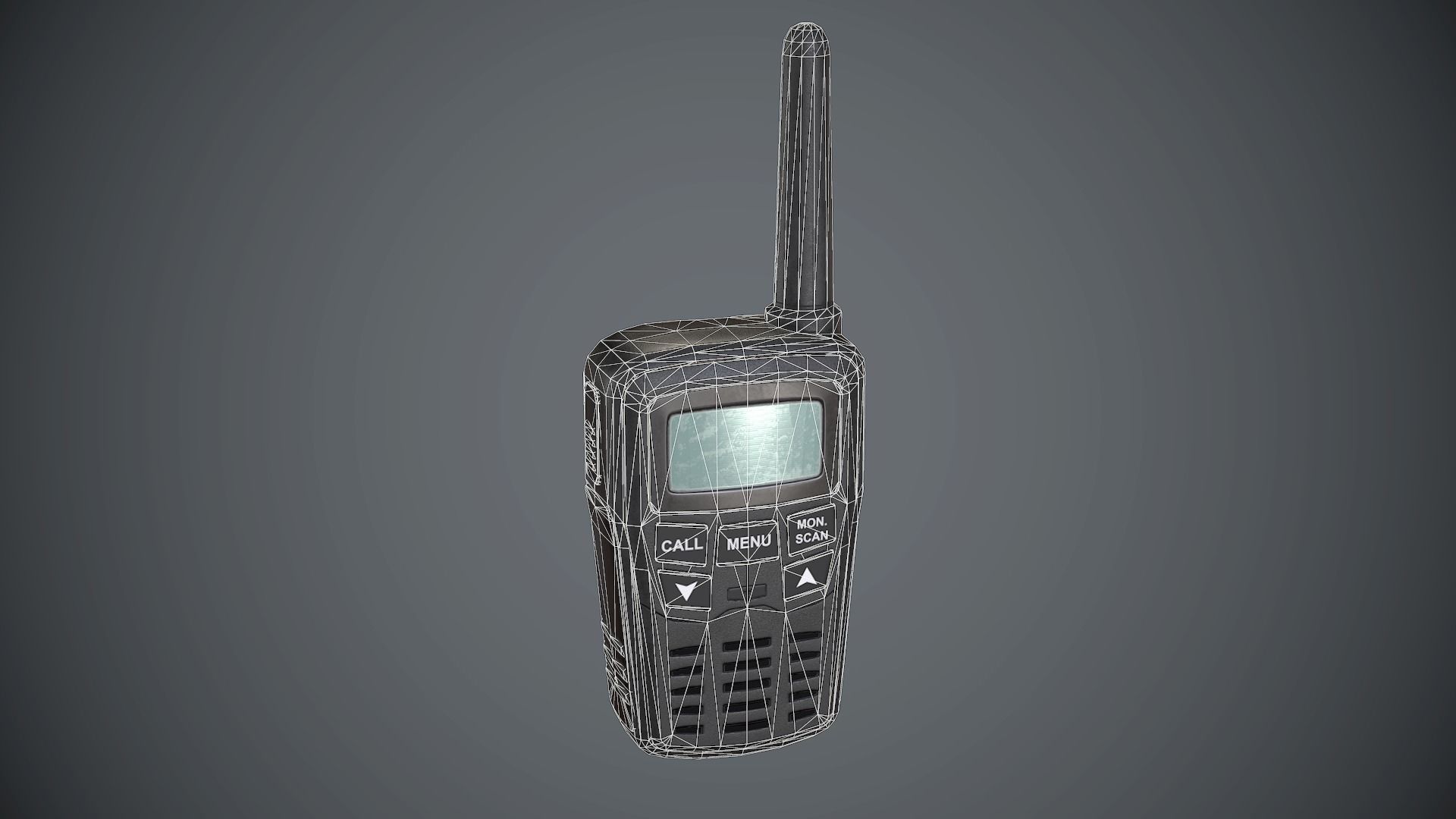 Radio Mobile Black Low-poly 3D model_3