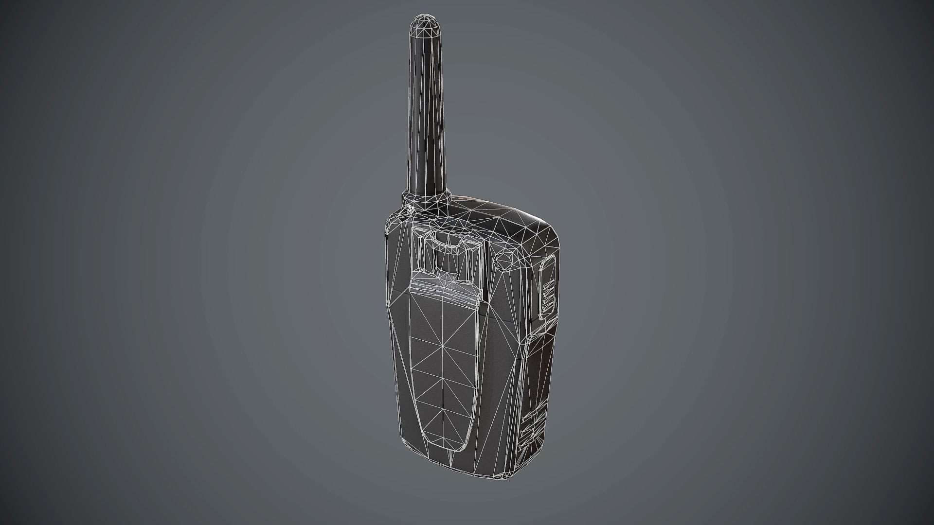 Radio Mobile Black Low-poly 3D model_5