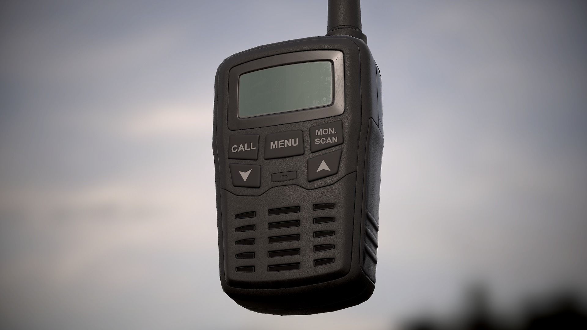 Radio Mobile Black Low-poly 3D model_11