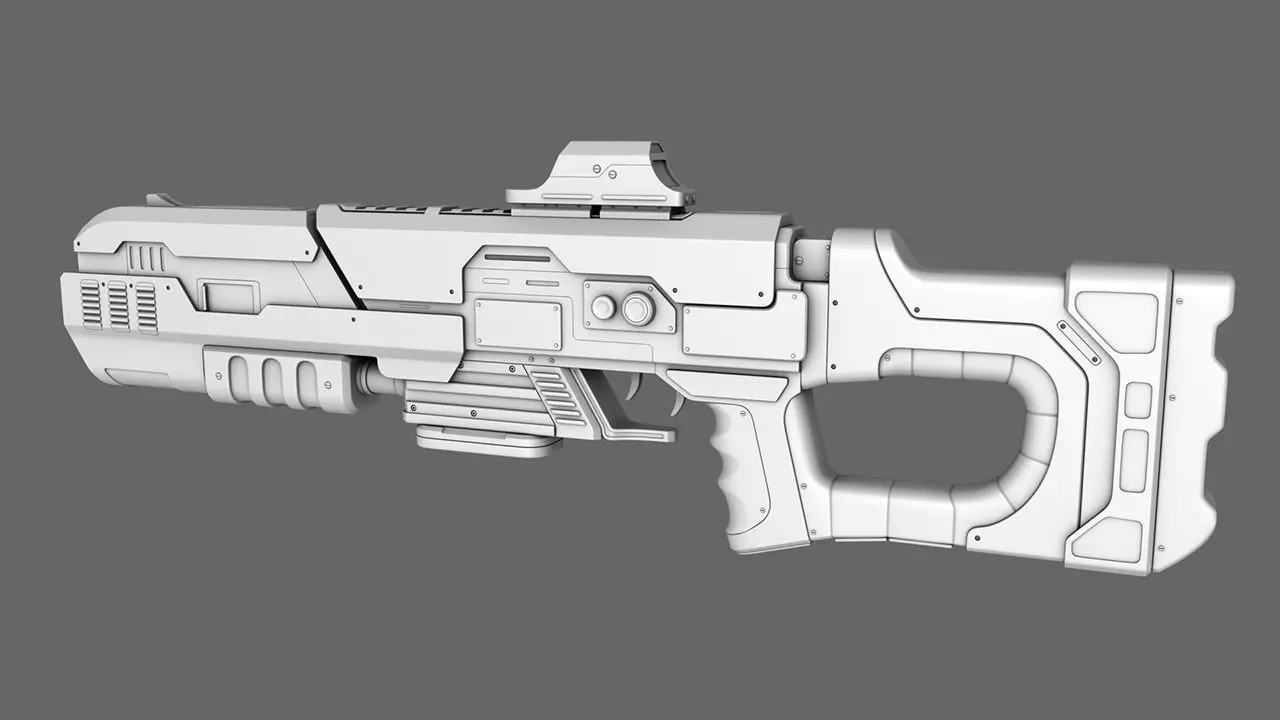 Sci-Fi Rifle Gun 3D model_0