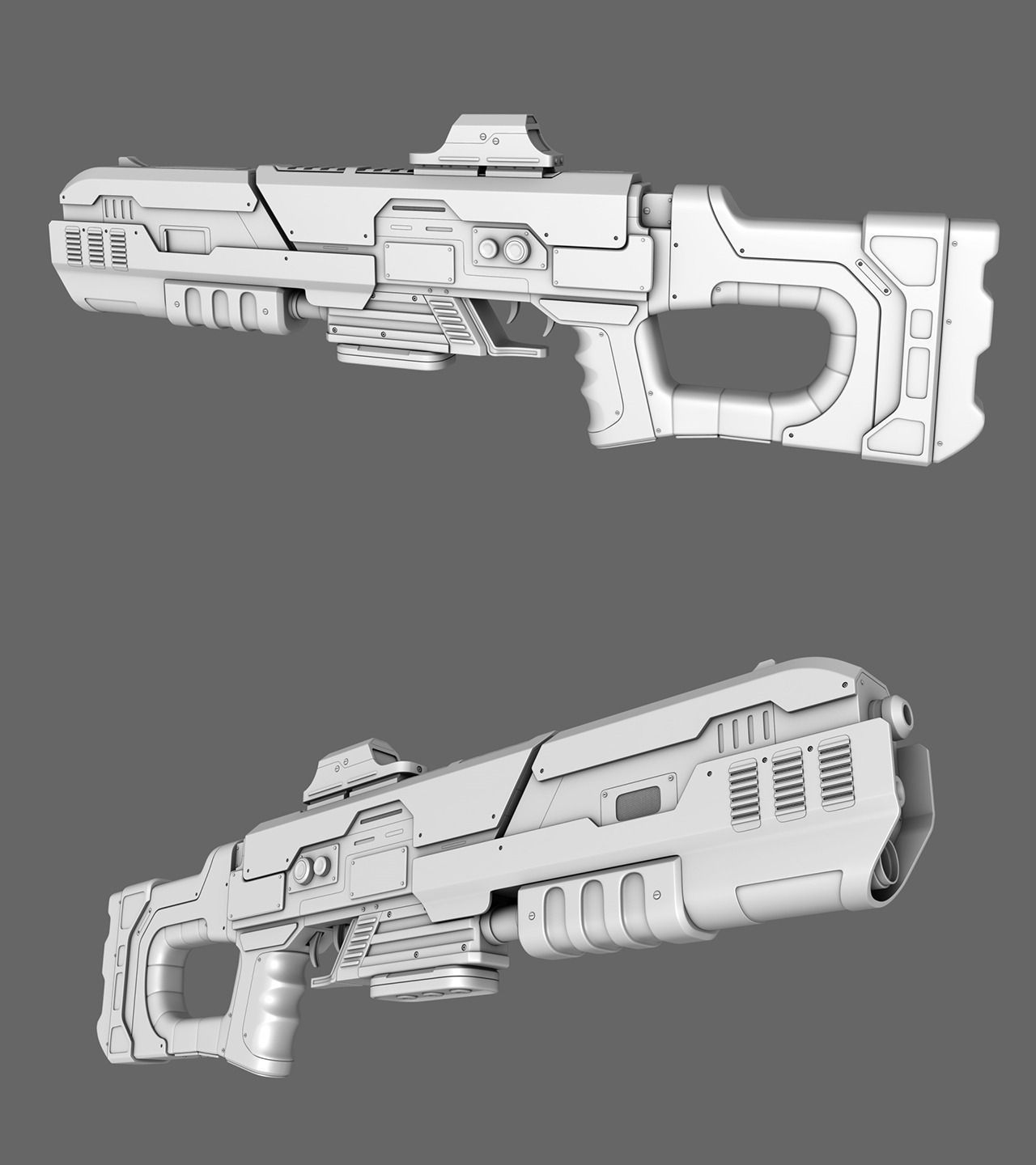 Sci-Fi Rifle Gun 3D model_2