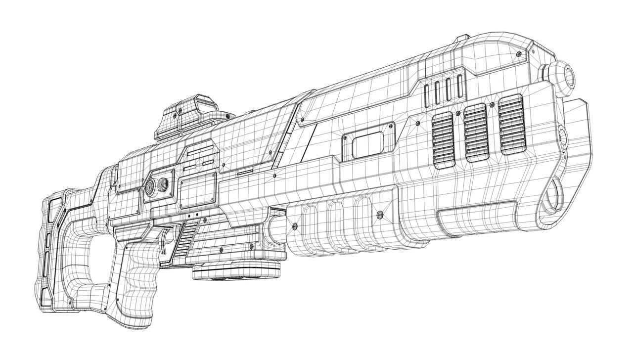 Sci-Fi Rifle Gun 3D model_4