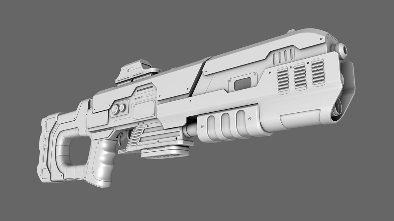 Sci-Fi Rifle Gun 3D model_1