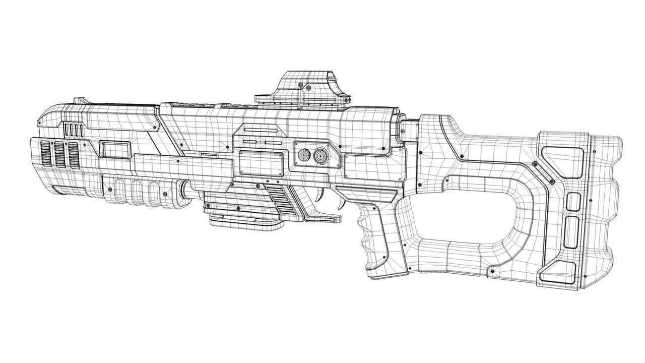 Sci-Fi Rifle Gun 3D model_3
