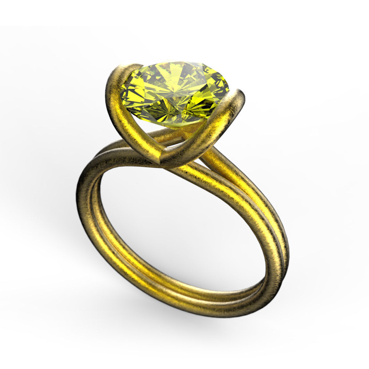 Wires Soliterl Ring 3D print model_3