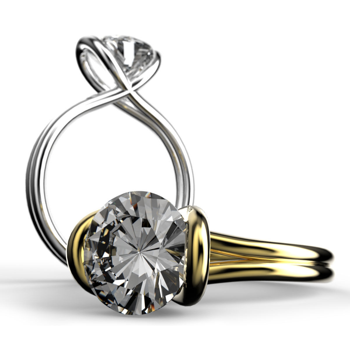 Wires Soliterl Ring 3D print model_1