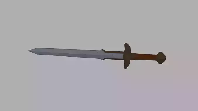 Realistic sword fully UV mapped and textured