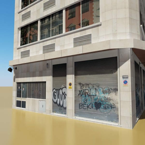 Photorealistic Low Poly Office Building 10 Low-poly 3D model_5