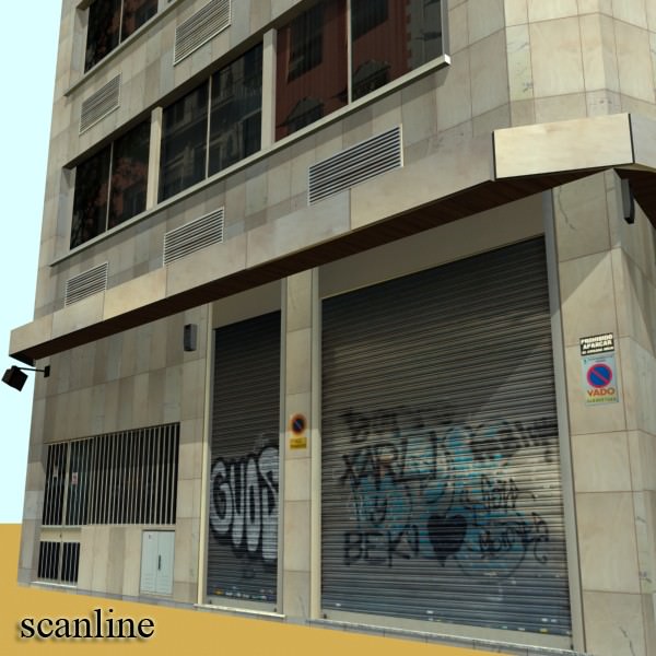 Photorealistic Low Poly Office Building 10 Low-poly 3D model_9