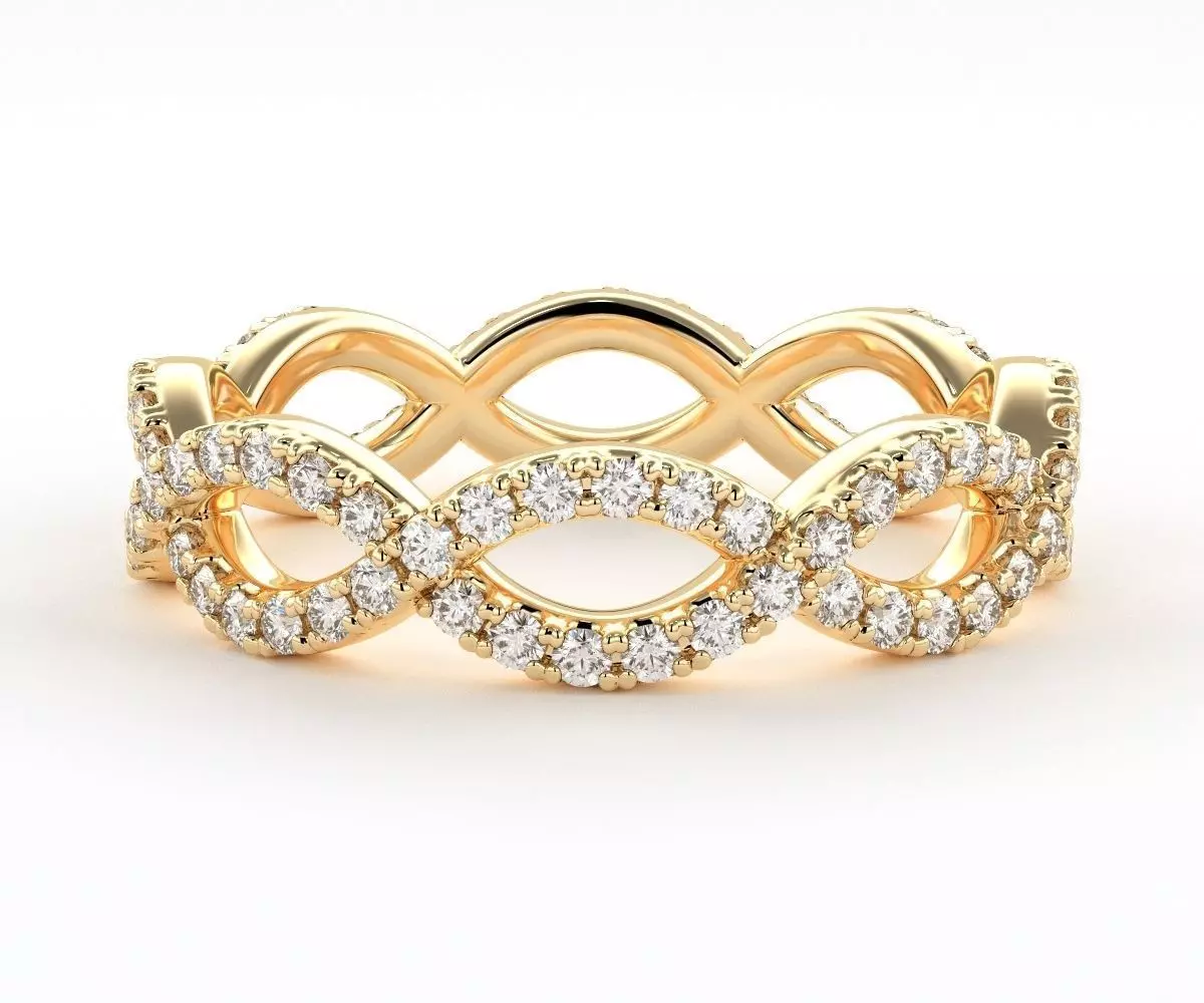 PAVE INFINITY RING 3D print model_0