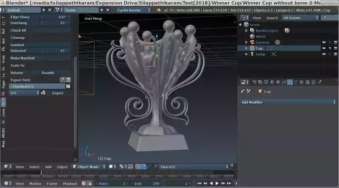 Winner Cup 3D print model