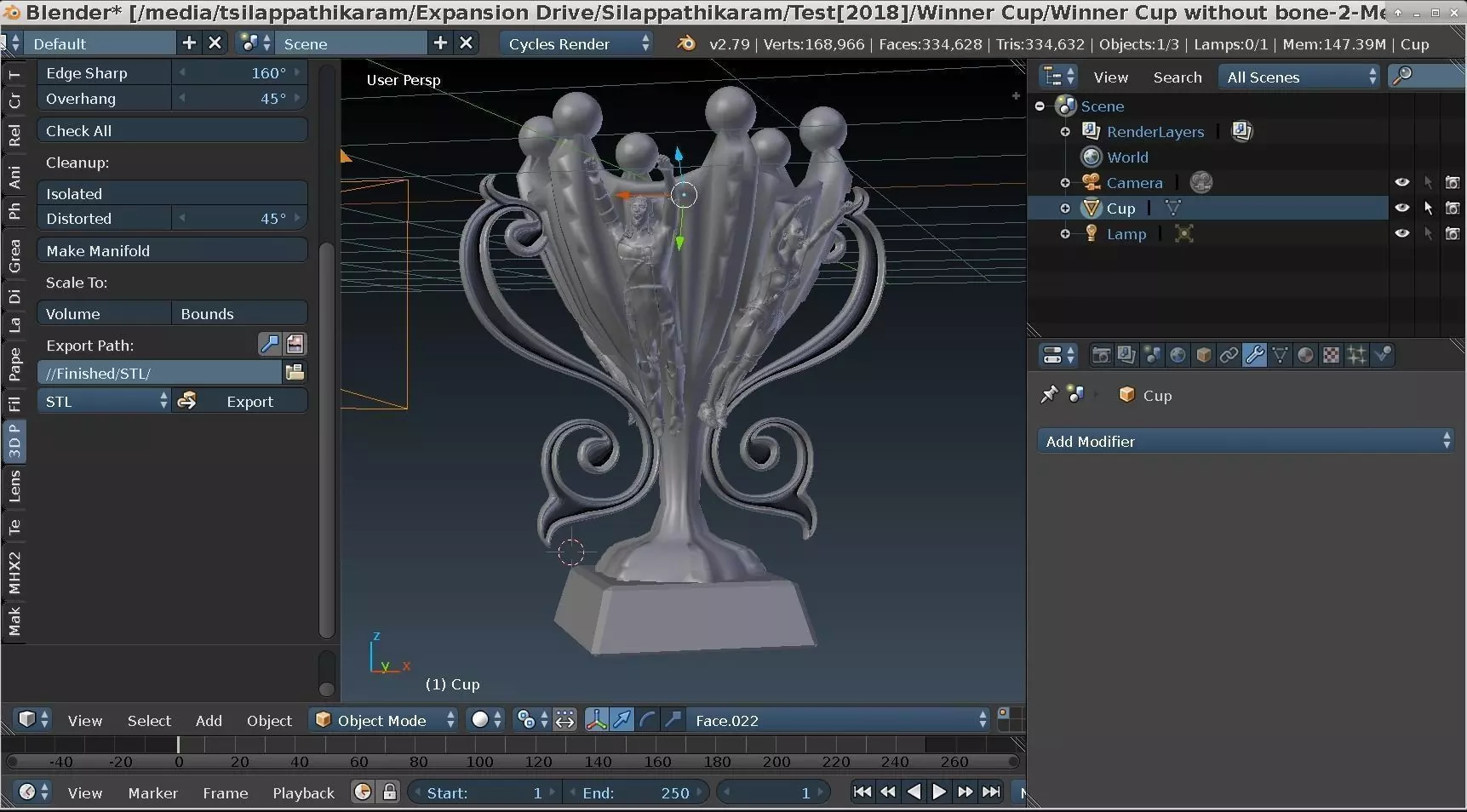 Winner Cup 3D print model_0