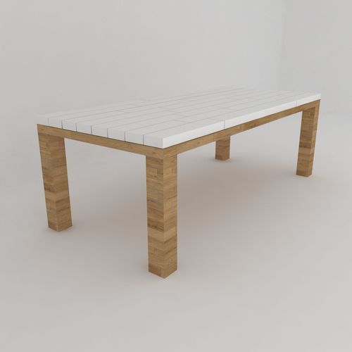 Classic garden dining table Low-poly 3D model