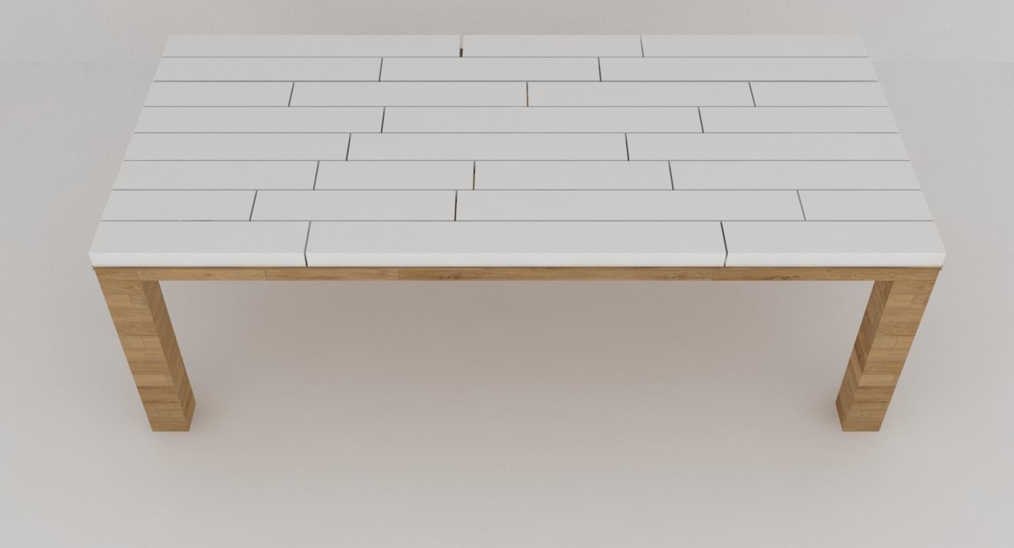 Classic garden dining table Low-poly 3D model_4