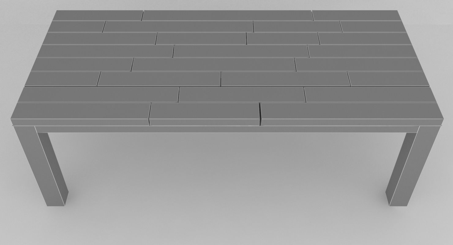 Classic garden dining table Low-poly 3D model_8