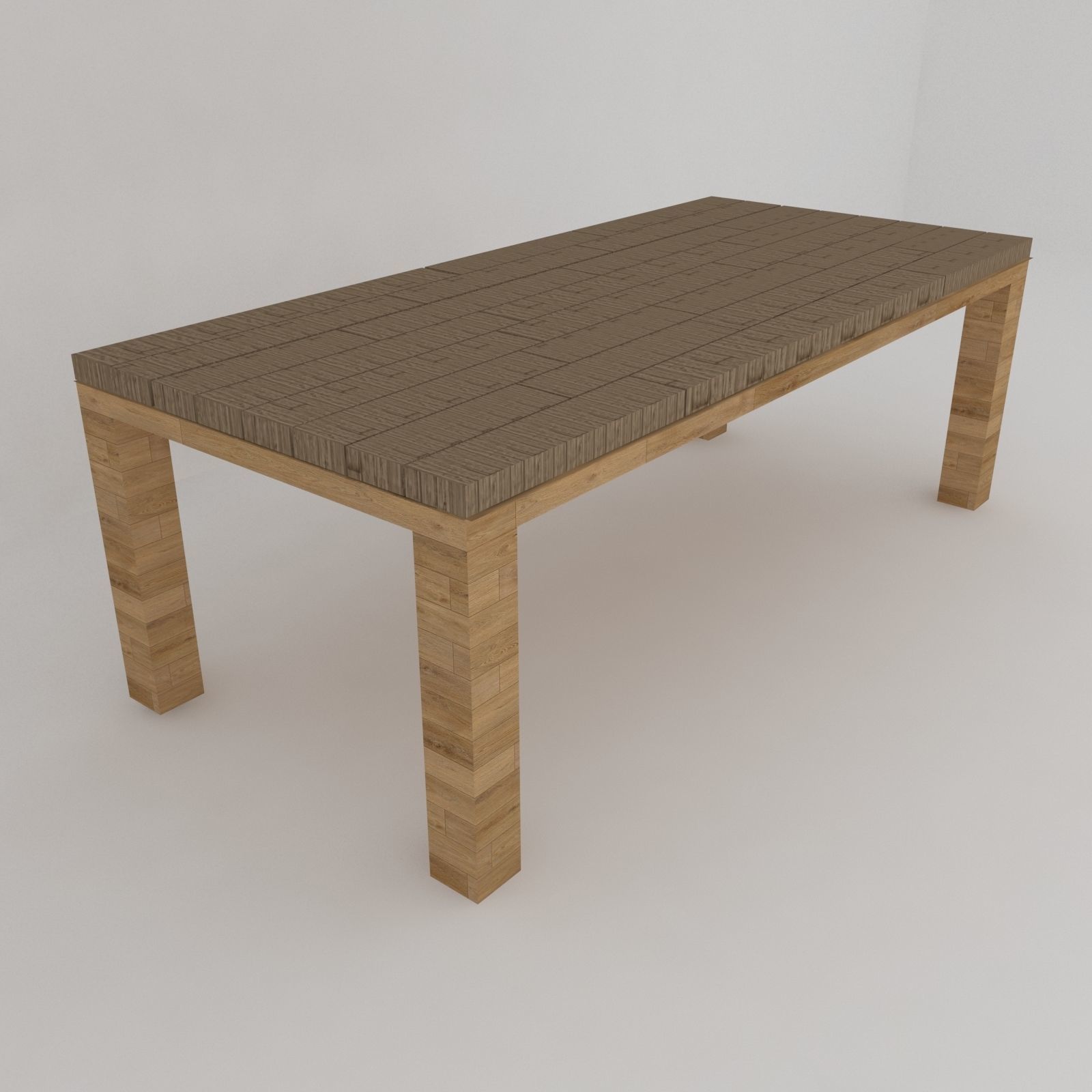 Classic garden dining table Low-poly 3D model_1