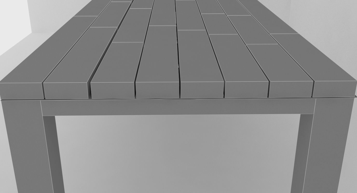 Classic garden dining table Low-poly 3D model_9