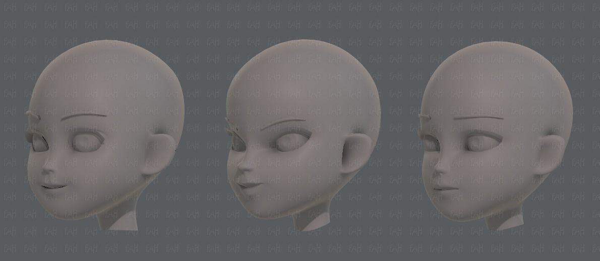 Children Head V01 Low-poly 3D model_8