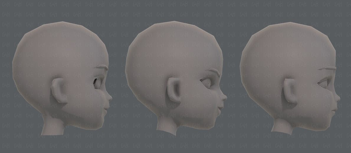 Children Head V01 Low-poly 3D model_19