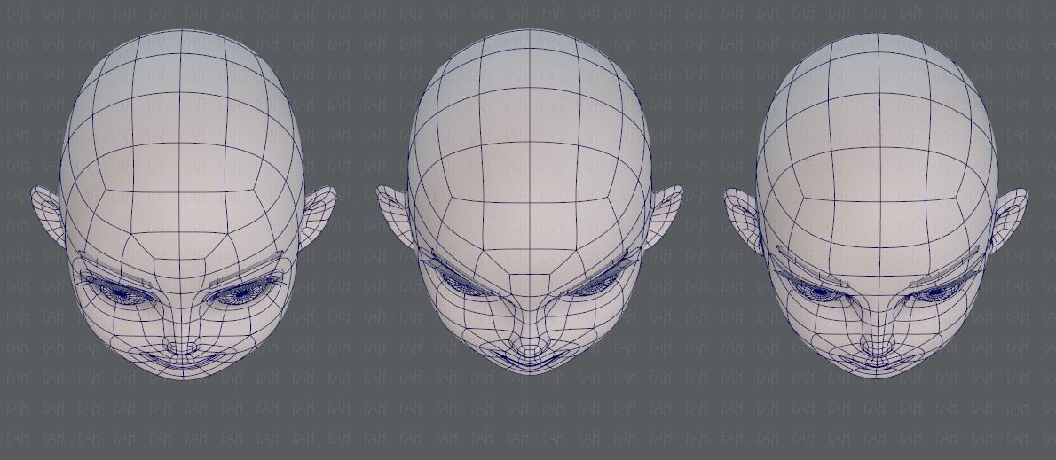 Children Head V01 Low-poly 3D model_38