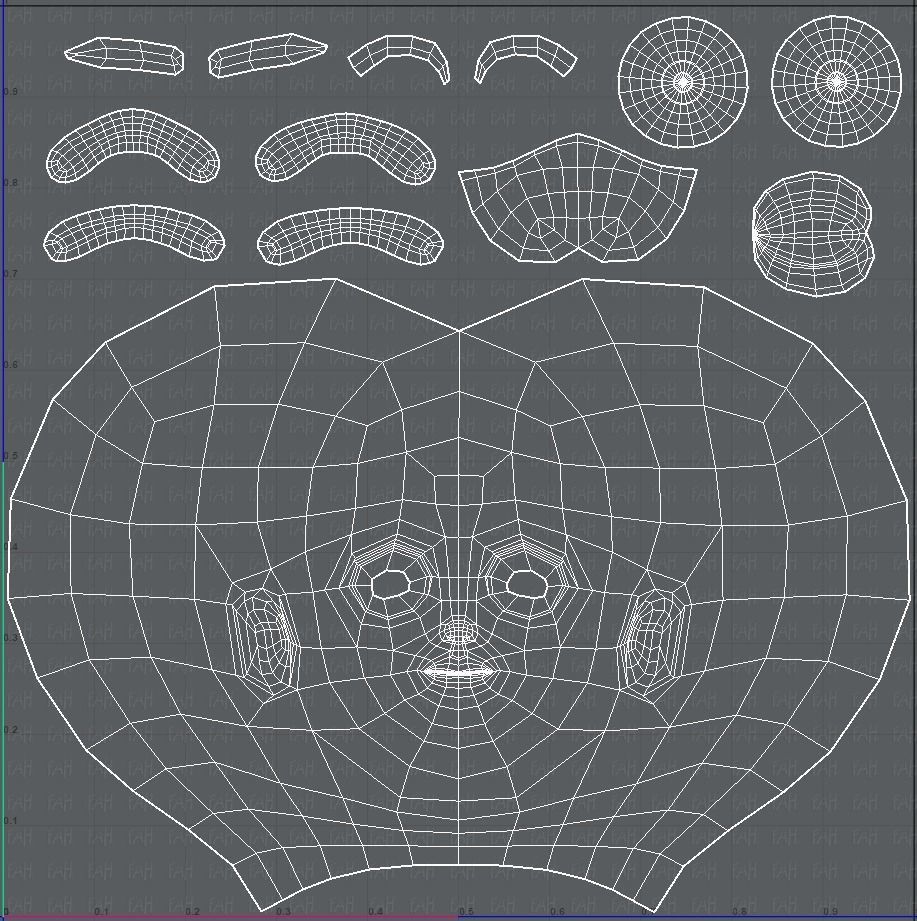 Children Head V01 Low-poly 3D model_45