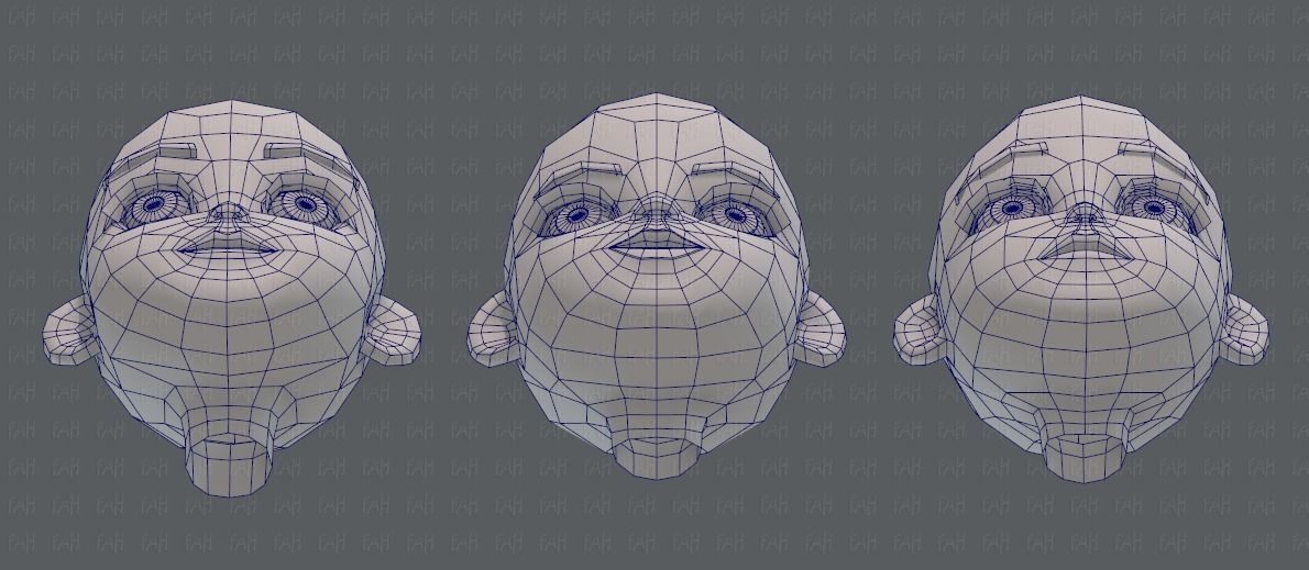 Children Head V01 Low-poly 3D model_44
