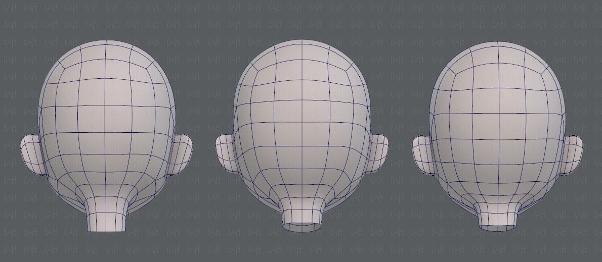 Children Head V01 Low-poly 3D model_13