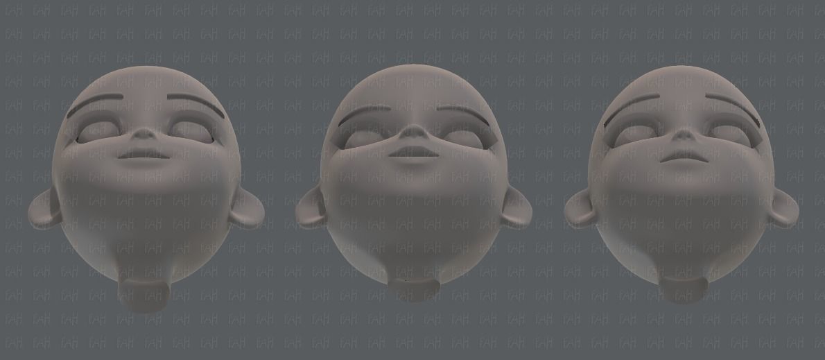 Children Head V01 Low-poly 3D model_41