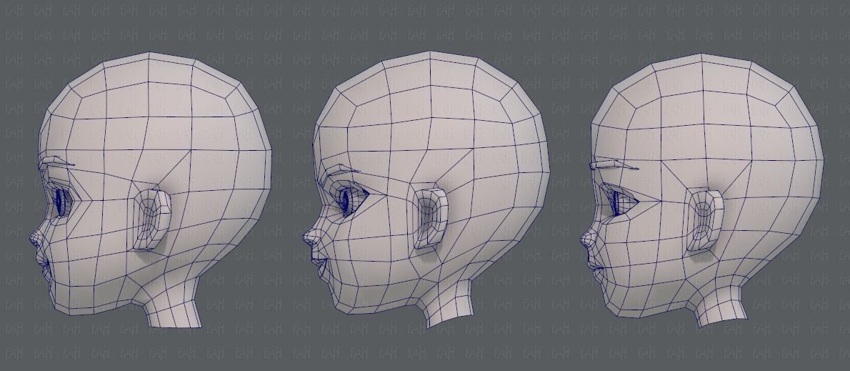 Children Head V01 Low-poly 3D model_31