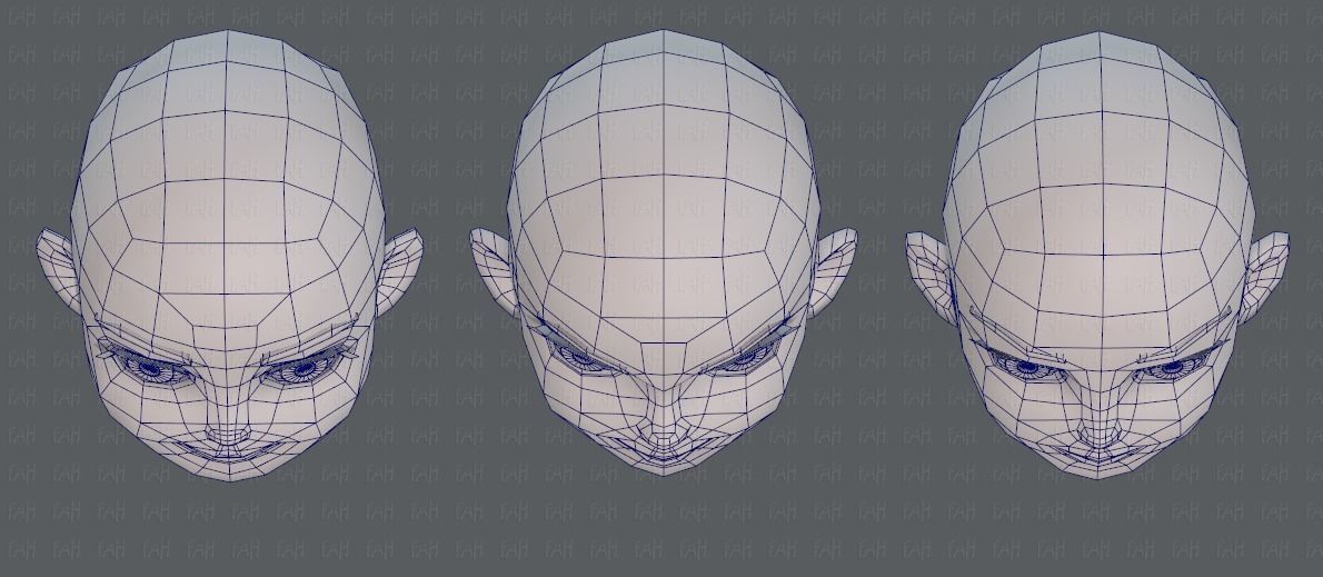 Children Head V01 Low-poly 3D model_40