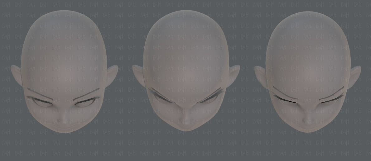 Children Head V01 Low-poly 3D model_37