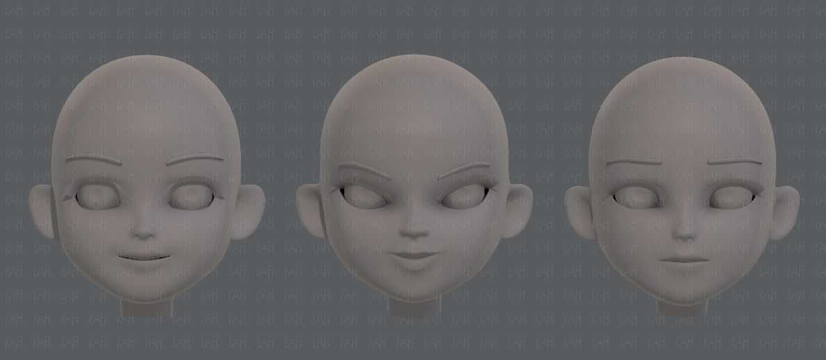 Children Head V01 Low-poly 3D model_1