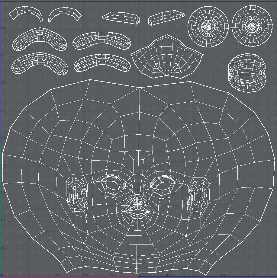 Children Head V01 Low-poly 3D model_46