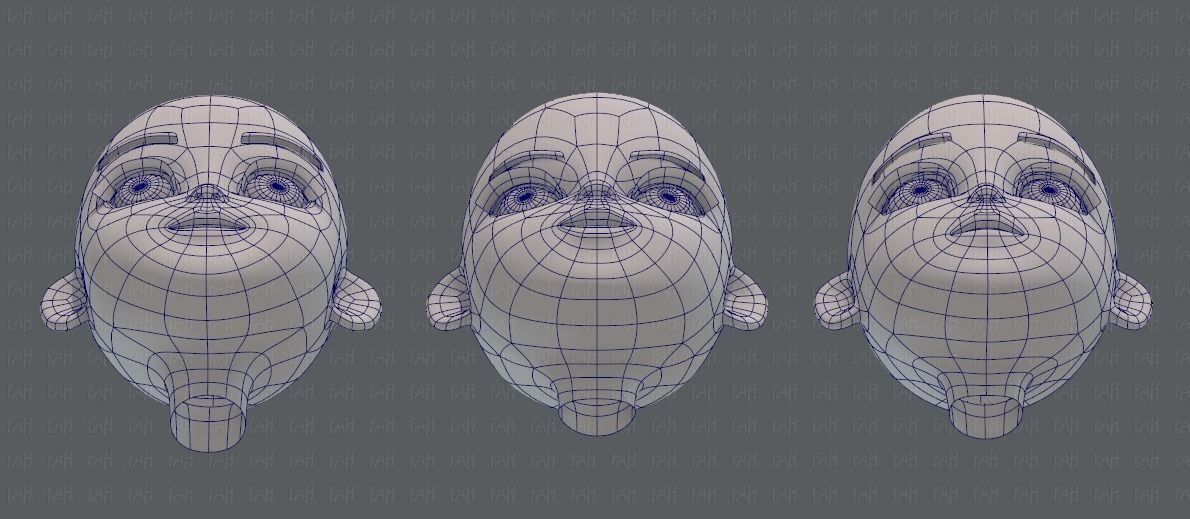 Children Head V01 Low-poly 3D model_42