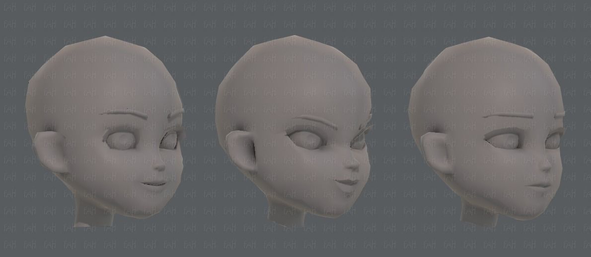 Children Head V01 Low-poly 3D model_18