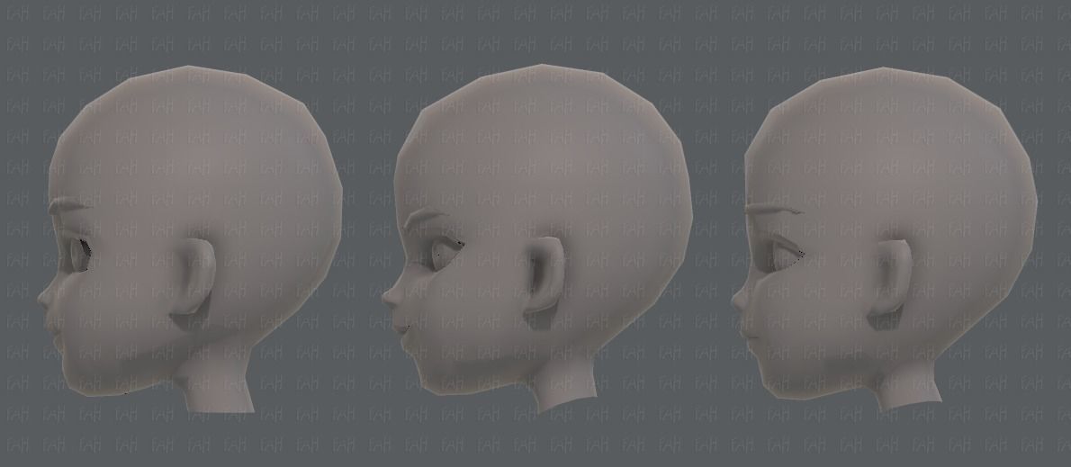 Children Head V01 Low-poly 3D model_23