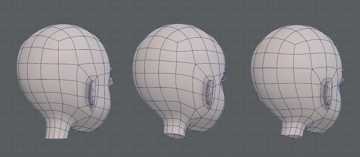 Children Head V01 Low-poly 3D model_12