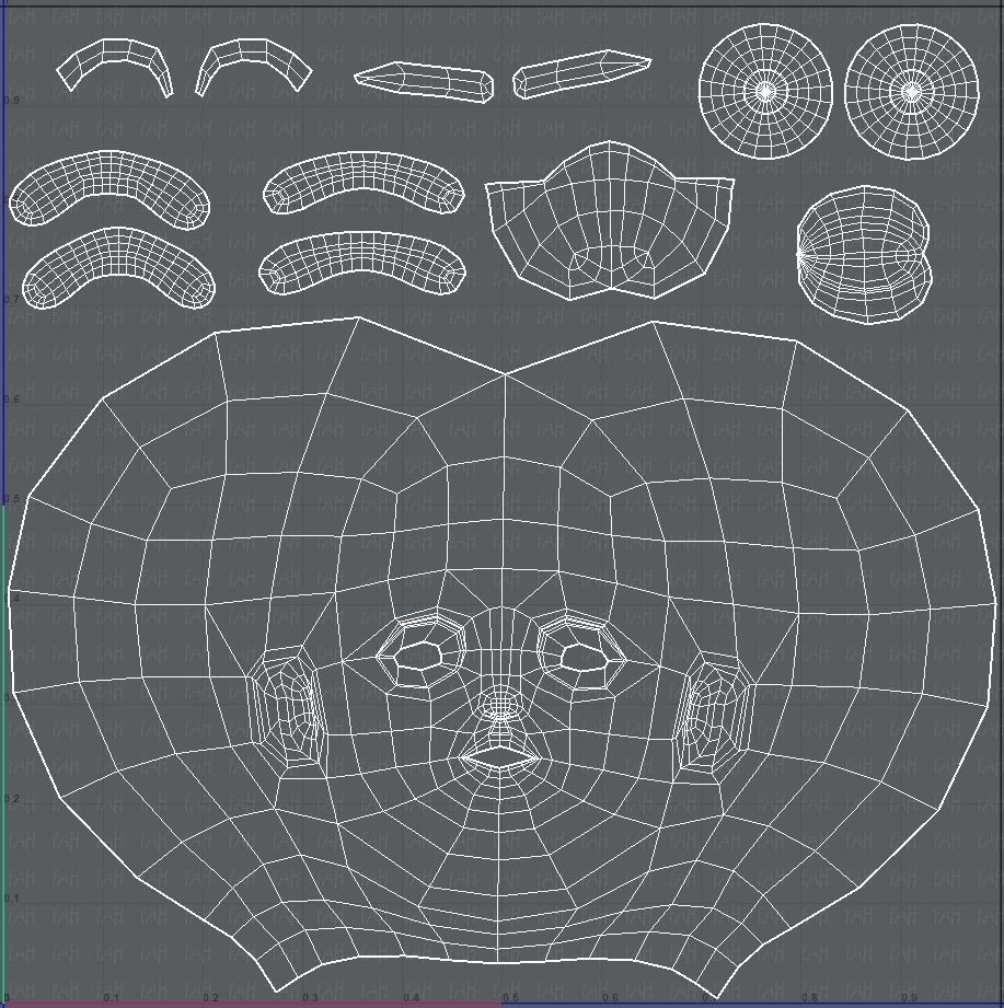 Children Head V01 Low-poly 3D model_47