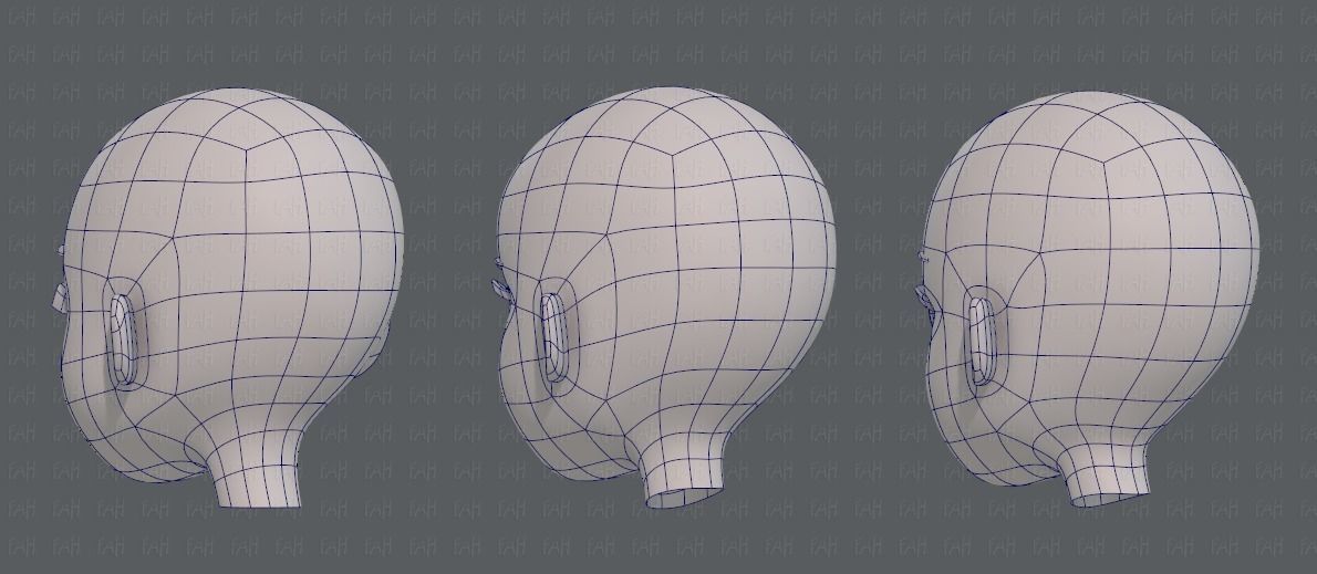 Children Head V01 Low-poly 3D model_14