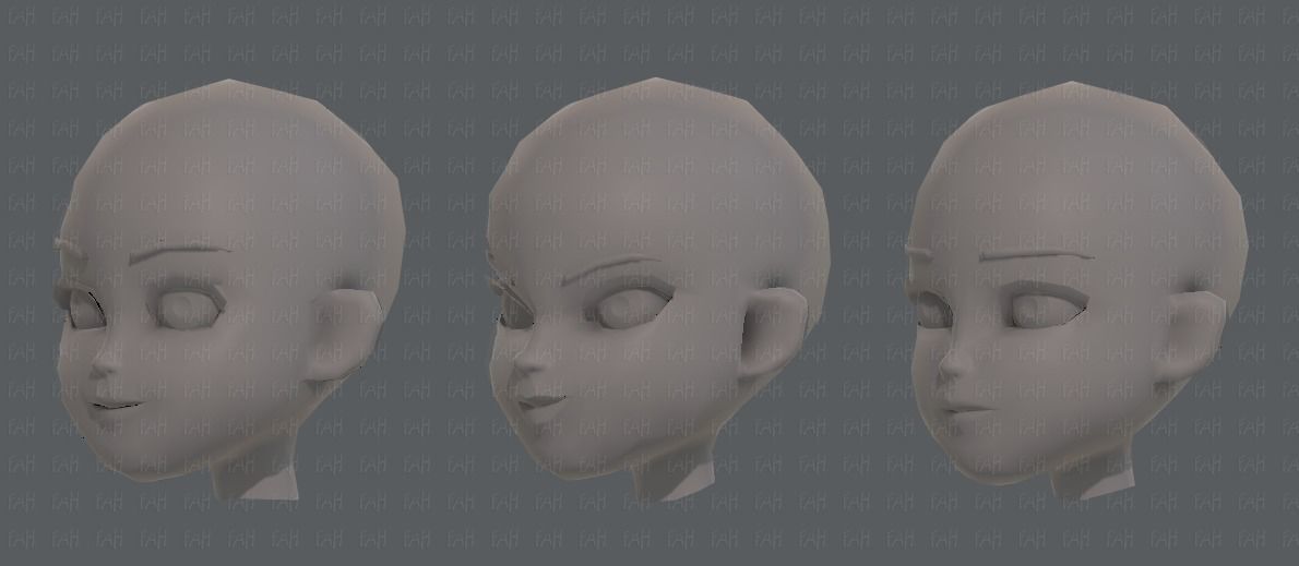 Children Head V01 Low-poly 3D model_24