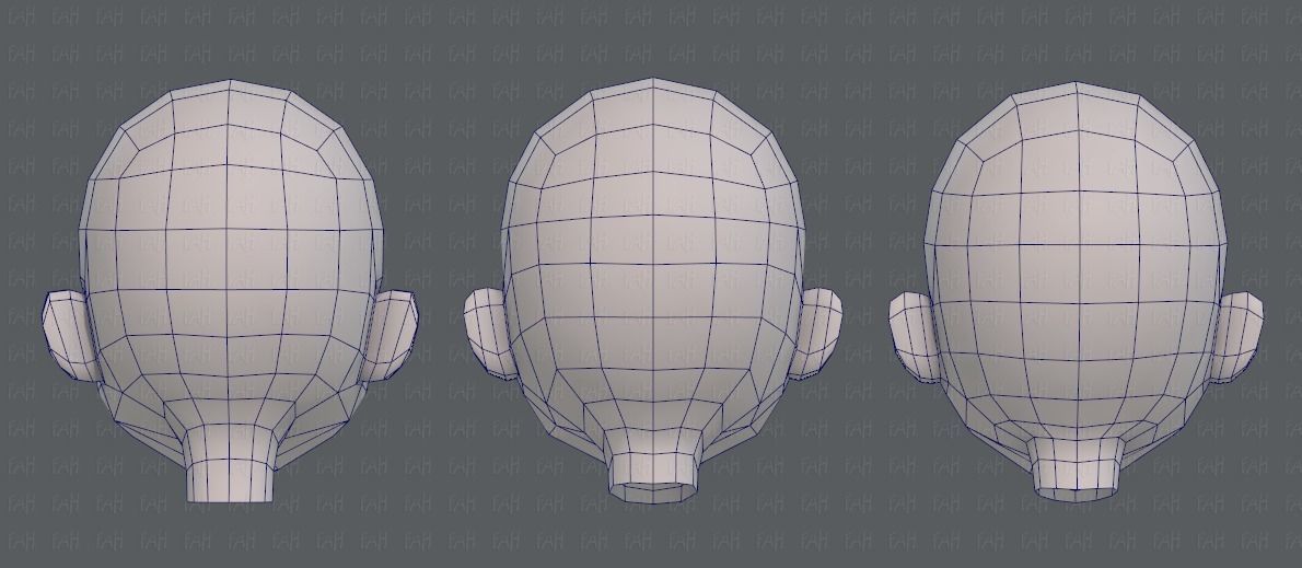 Children Head V01 Low-poly 3D model_29